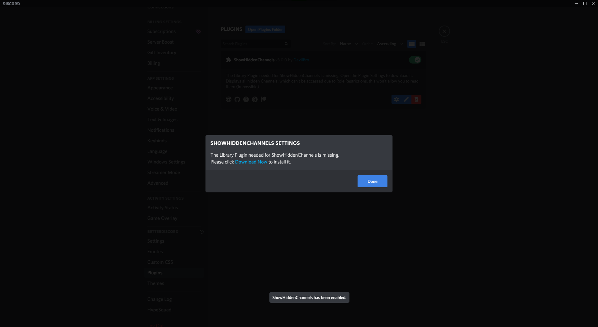 Discord Plugin Need Download