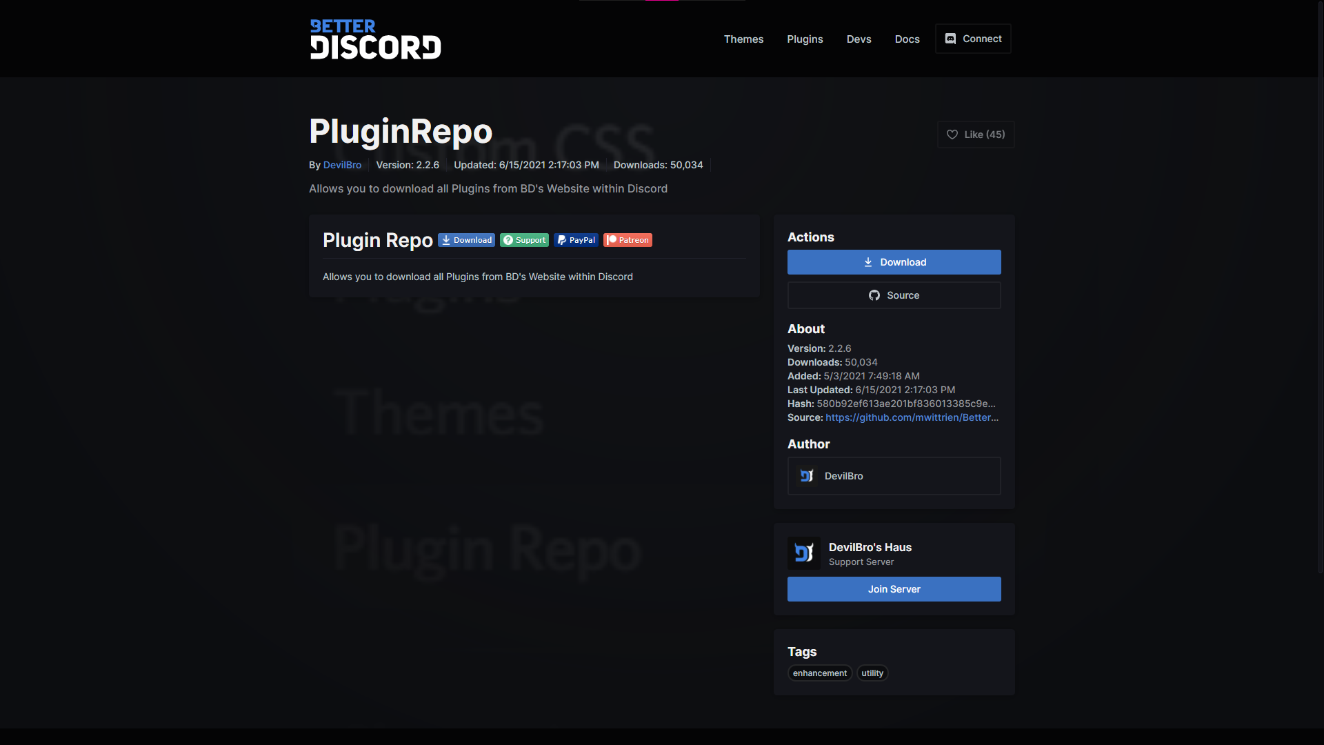 PluginRepo Webpage